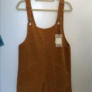 pull & bear corduroy short romper jumpsuit small